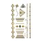 Wrapables Small Metallic Gold and Silver Temporary Tattoo Stickers, Mod